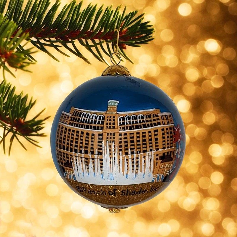 Las Vegas Christmas Ornament Hand Painted from Inside with Gift