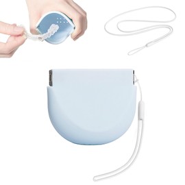 WINDSIUUU Silicone Retainer Case with Lanyard, Portable Travel Retainer Holder Braces Aligner Case with Vent Holes Aligner Retainer Case for Girls Women Kids Travel Denture Night Guard Container