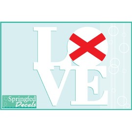 LOVE the ALABAMA FLAG 4" Vinyl Decal Car Truck Window Sticker