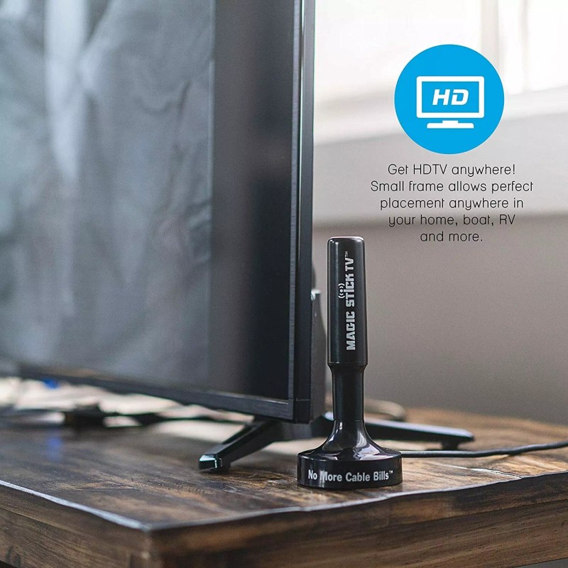 Magic Stick MS-50 TV Black Amplified Signal Booster Antenna for