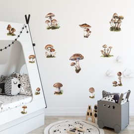 Mushroom Wall Decals Mushroom Wall Stickers Mushroom Decor Fairy Wall Decals Grass Wall Restaurant Kitchen Pegatinas para Pared Wall Decals Peel and Stick