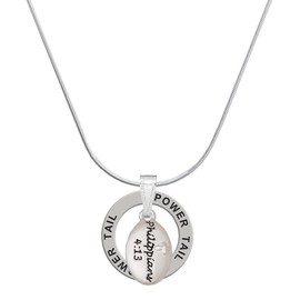 Delight Jewelry Silvertone Bible Verse Philippians 4:13 - Power Tail Ring Charm Necklace, 18"