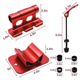 alltoo Bike Fork Mount, Car Roof Rack Bike Mount, Aluminum Alloy Bike Fork Mount and Rear Wheel Rack Mount, Red Roof Mount Rack for Securing Bicycles