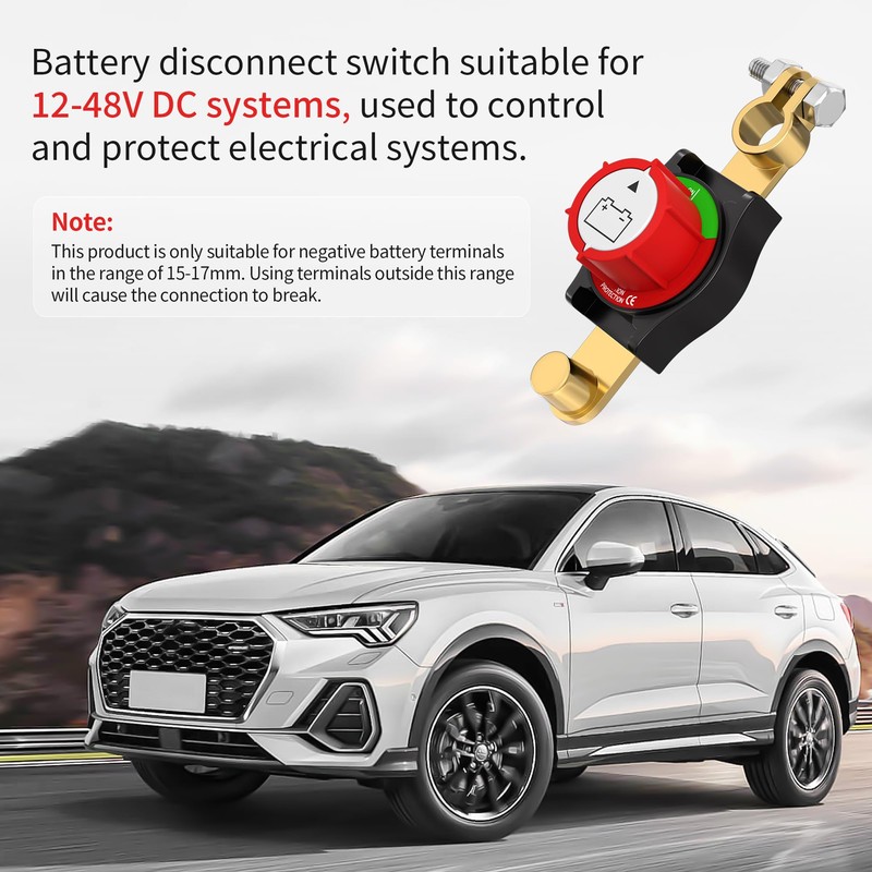 Battery Disconnect Switch 12V 300A Side Post Battery Switch Negative