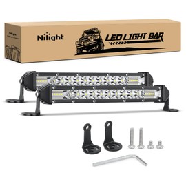 Nilight Slim LED Light Bar 2Pcs 11 Inch 26LED Single Row Spot Flood Combo Fog Light Driving Light Work Light Roof Bumper Lamp Offroad Light for 4x4 Trucks SUV ATV UTV