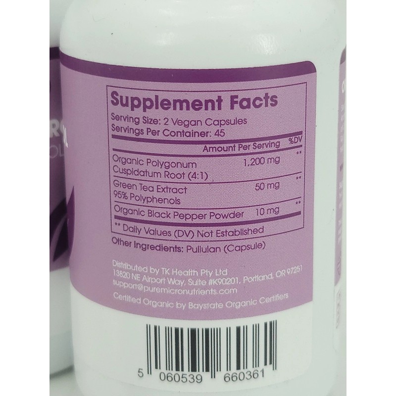 Pure Micronutrients (2) Organic Resveratrol Supplement 1200mg-Extra Strength Formula 12/27