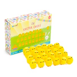 abeec 24 Pack Of Easter Chicks – 24 x Yellow Fluffy Chicks For Easter Egg Hunt, Easter Bonnet & Easter Decorations – Easter Gifts For Kids