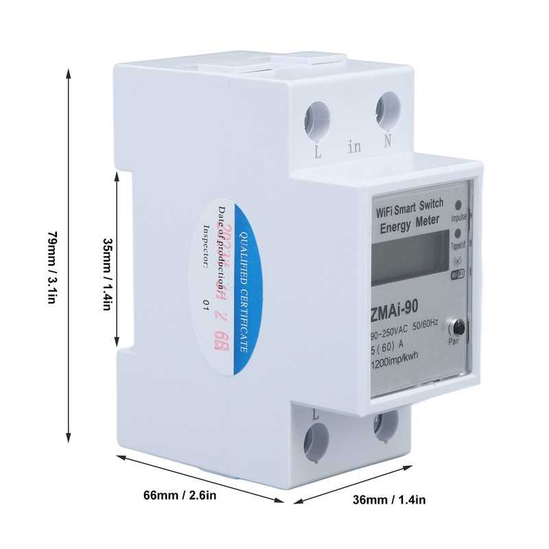Single Phase Energy Meter WiFi Metering Switch Electric Meter APP
