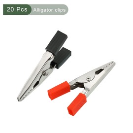 YOKIVE 20 Pcs Alligator Clips, Insulated Crocodile Testing Clamps | Connecting Charger, Great for Electronic Equipment (Black, Red, Silver)