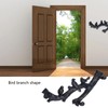 Decorative Hook Black Bird Branch Shape Three Dimensional Wall Mounted