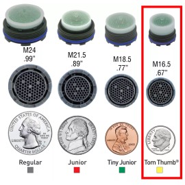 Neoperl Cache Aerator 1.5 gpm Hidden Faucet Aerated Low Flow - Tom Thumb M16.5