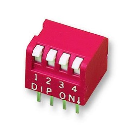 DIP Switch, 4POS, SPST-NO, Piano Key | SIP/DIP SWITCHES, 1 X Qty - MCNDP-04V
