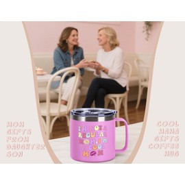 EchoMaven Gifts for Mom & Mothers from Daughter - Mothers Day & Christmas Gifts Birthday Prensent Cool Mom Mug - 14oz Pink