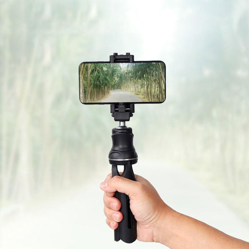 Mini Metal Desktop Tripod Stand Selfie Vlog Handle for Mobile
