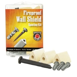 Meeco's Red Devil 5700 Wall Shield Spacing Kit - Fireproof, Includes 10 Ceramic Spacers, 10 Wall Plugs & 10 Screws