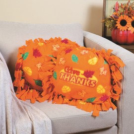 Give Thanks Fleece Tied Pillow Craft - DIY Fall & Thanksgiving Crafts for Kids: Fun and Easy-to-Make Fleece Pillow kit, Perfect for The Holiday Season