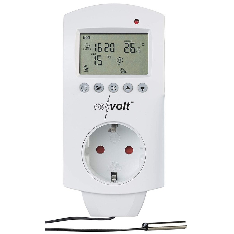 revolt Thermal Switch: Set of 2 Digital Socket Thermostats for