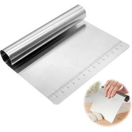 ZYHSLZ Cortador de Masa Acero Inoxidable, 6 Pulgadas Raspador de Pan Repostería, Raspador de Pan, Pizza y Repostería con Escala de Medición, Herramientas para Panadería, para Cocina y Panadería