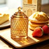 QFkris Champagne Crystal Glass Honey Pot with Dipper Sticks