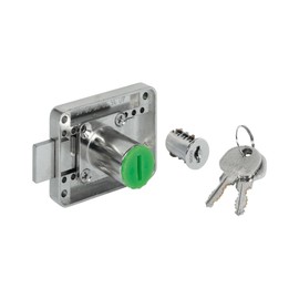 Gedotec Security Cabinet Lock with Key | 1 Set Furniture Lock Right | Cylinder Lock Different Locking for Screwing On | Screw-On Lock for Furniture Cupboard Letter Box Office Cabinet