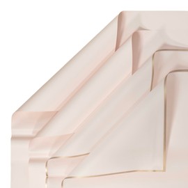 40 Sheets. Pink Wrapping Paper For Flowers With Gold Edges – Durable, Tear-Resistant & Waterproof | Flower Wrapping Paper Sheets