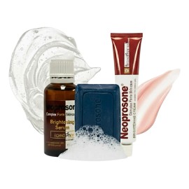 Kit Neoprosone Gel Anti Acne Serum Aclarante Limpiador Exfoliante Acido Kojico Quita Manchas Piel Grasa Rosasea Tono Uniforme Despigmentante
