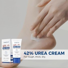 OUKEYA Crema de urea 42 por ciento con tubo de ácido salicílico al 2 % de 3 onzas, crema para pies y manos para agrietado seco, paquete de 3