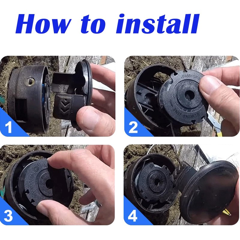 6pcs 0.065" 17ft Replacement Trimmer Spool Compatible with Hyper Tough,Weed