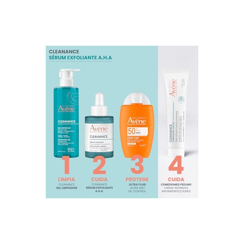 Avene Cleanance Serum Facial Exfoliante AHA Piel Grasa, 30ml