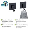 WENKO Vacuum-Loc® Quadro Wall Hooks, Set of 2, Plastic Bathroom