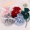 Snadulor 20 PCS Round Bottom Drawstring Velvet Gift Bags Jewelry