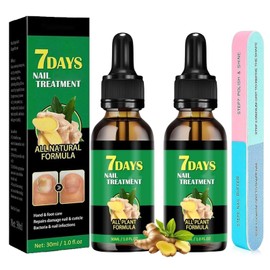 Ginger Nail Treatment, Ginger Nail Growth Serum for Toenail and Fingernail, Ginger Cuticle Care Oil for Nail Repair and Strengthen, Fix and Renew Damaged (2 Pcs)