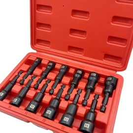 12-Pieces Magnetic Nut Driver Bit Set - 1/4 Inch Hex Quick-Change,Impact Hex Nut Driver Set, SAE & Metric