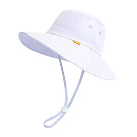 SEYUFN Baby Hat Summer Kids UV 50 Protection Hat Toddler Girls Cap Boys Fishing Hat Baby Wide Brim Sun Hats, light purple