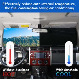 Fgtagtal Windshield Snow Cover Fit for Toyota FJ Cruiser 2007-2021, Front Windshield Cover for Ice and Snow, Auto Extra Thick Windshield Ice Cover Protects Windshield from Rain, Sun, Frost (Black)