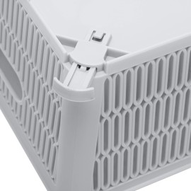 Simplify Grey, Bathroom, Crafts, Pantry, Playroom Slide 2 Stack It 2 Pk Storage Tote Baskets, Open Bins with Stackable Capability, 2 Count