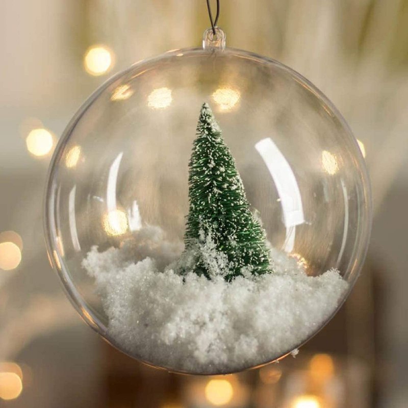 20 Pack Clear Plastic Fillable Ornament Ball 3.93''/100mm for Christmas,Holiday,