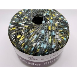 New Jade - Mint, Chartreuse, White - Berlini Ladder Ribbon Yarn #69-50 Grams (1.75 Ounces), 142 Yards