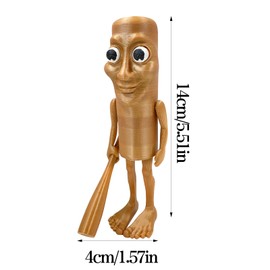 WlsqDE Tung Tung T-ung Sahur Figure, Italian Brain Red Figures, T-ung Sahur Cuddly Toy, Tralalero Tralala Figure, 3D Printed Italian Brain Red Animals, for Fans of Collection Decoration