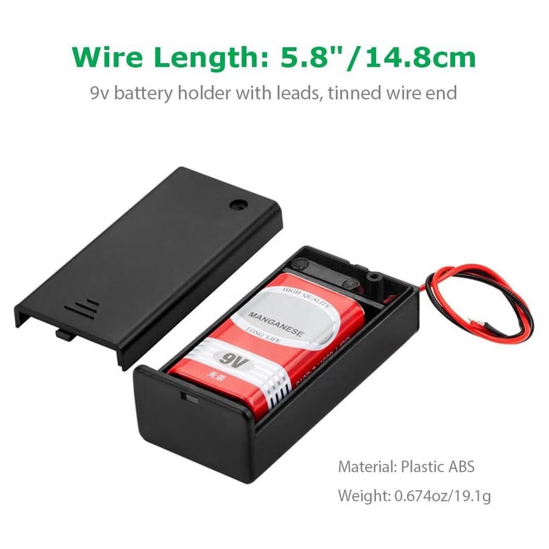 JWISLAND (Pack of 7) 9V Battery Holder, 9V Battery Holder