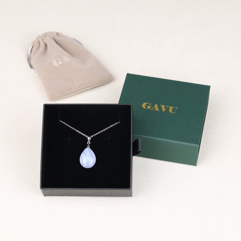 GAVU - Collar de plata de ley 925 con cristales
