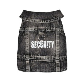 JcDuDoi Dog Jeans Black Security Jacket Denim Pet Coat for Puppy Small Dogs Cotton Classic Overalls Male Cat Costumes Sleeveless Washed Vest Clothes Outfit T-Shirts（XX-Large）