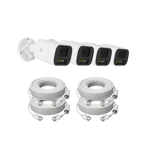 AKINGUAR 5MP PoE Add-On Camera Indoor Outdoor, 4 Cam with