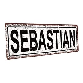 Homebody Accents Sebastian 6"x16" Metal Sign, Wall DÃ©cor for Kids Room and Nursery