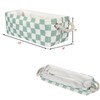 3PC Checked Long Narrow Storage Baskets 15x6x5 inch Small Fabric