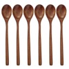 ADLORYEA Wooden Spoons, 6 Pieces 9 Inch Wood Soup Spoons