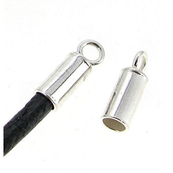 100pcs Silver Round Tube End Caps Endcap Barrel for 1mm