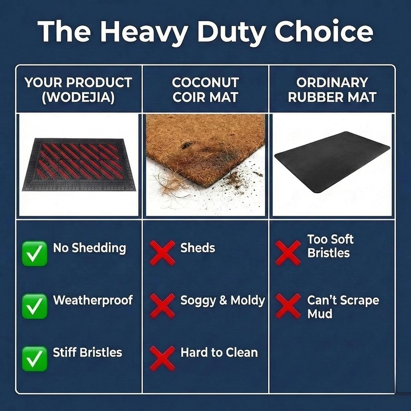 WODEJIA Heavy Duty Outdoor Boot Scraper Mat, 29.5" x 17.5"