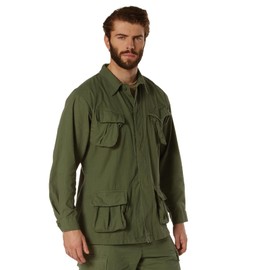 Rothco Vintage Vietnam Fatigue Rip-Stop Shirt – Olive Drab – L