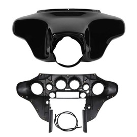 Front Outer w/Inner Batwing Upper Fairing Cowl Fits for 1996-2013 Harley Davidson Touring Electra Glide, Street Glide and Trike models,Black